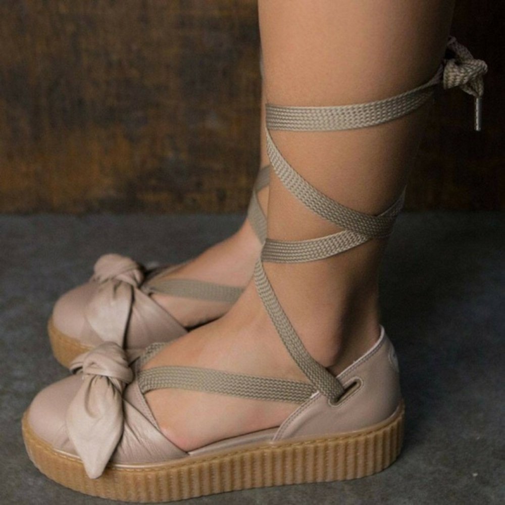 Fenty Leather Bow Creeper Sandals 💋